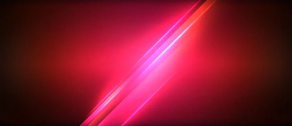 Neon glowing circle rays, light round lines in the dark, planet style neon wave Illustrazione stock