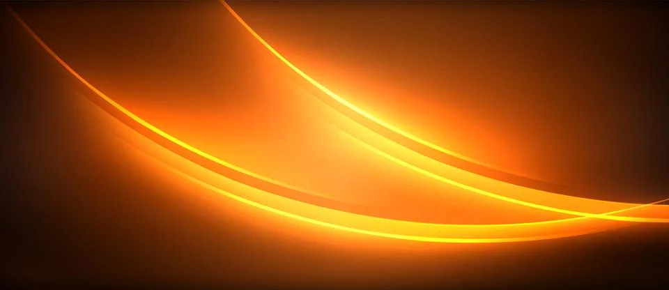 Neon glowing circle rays, light round lines in the dark, planet style neon wave Illustrazione stock