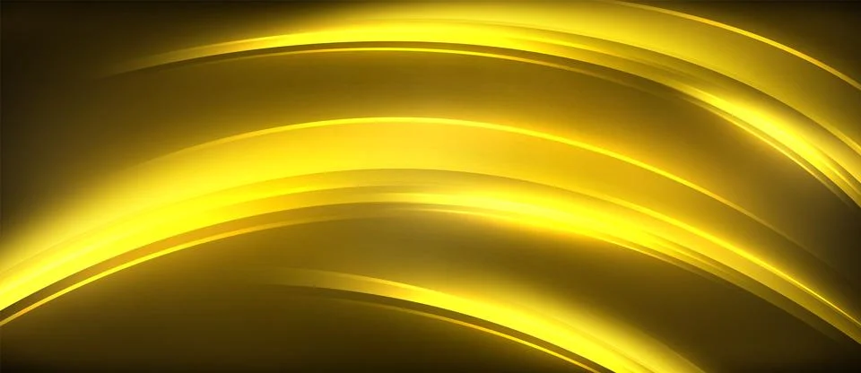 Neon glowing circle rays, light round lines in the dark, planet style neon wave Stock Illustration