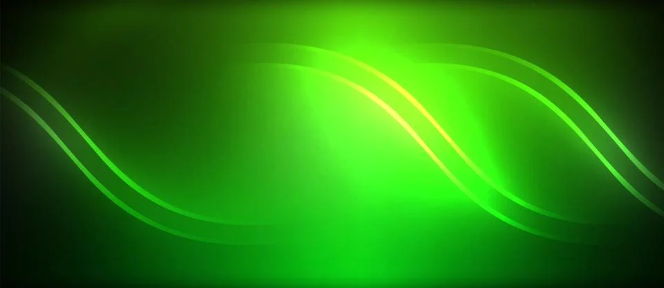 Neon glowing circle rays, light round lines in the dark, planet style neon wave Illustrazione stock