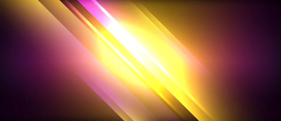 Neon glowing circle rays, light round lines in the dark, planet style neon wave Illustrazione stock
