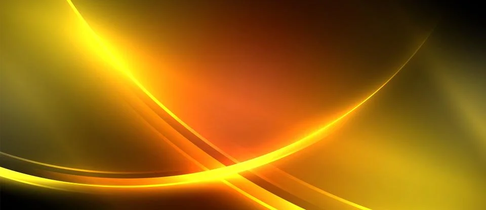 Neon glowing circle rays, light round lines in the dark, planet style neon wave Illustrazione stock