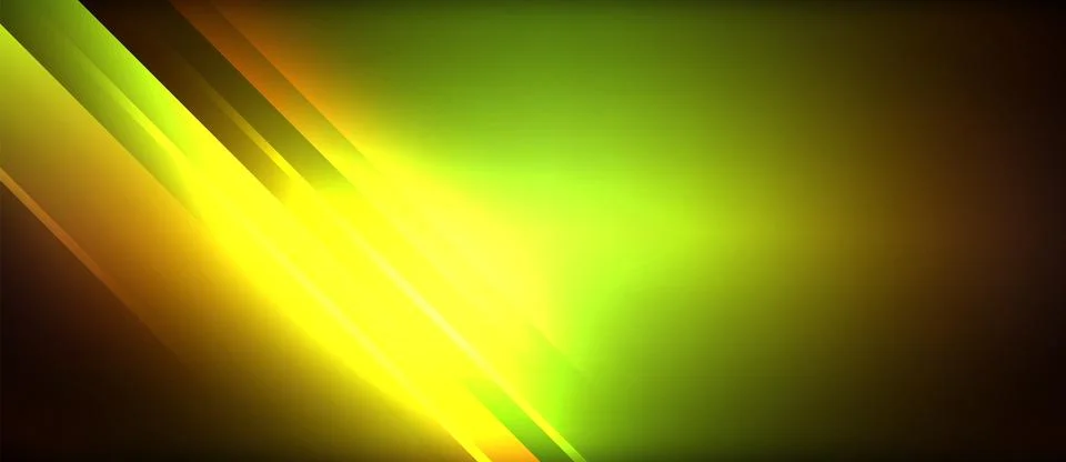 Neon glowing circle rays, light round lines in the dark, planet style neon wave Stock Illustration