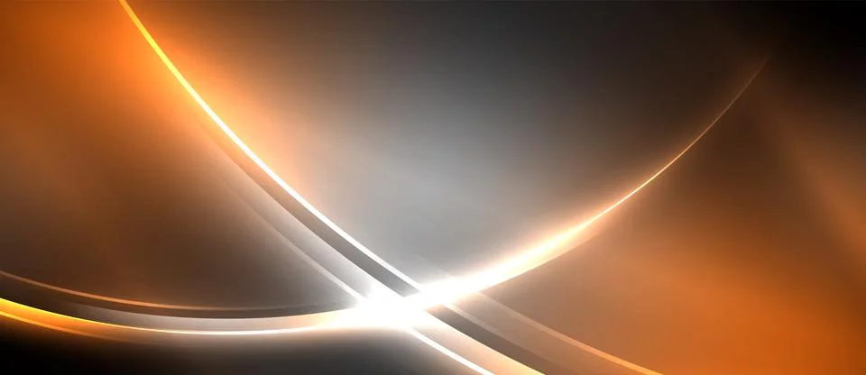 Neon glowing circle rays, light round lines in the dark, planet style neon wave Illustrazione stock