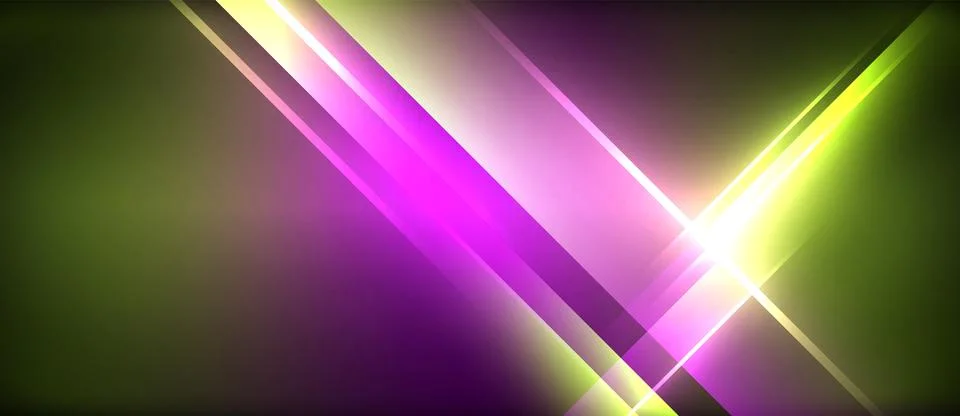 Neon glowing circle rays, light round lines in the dark, planet style neon wave Illustrazione stock