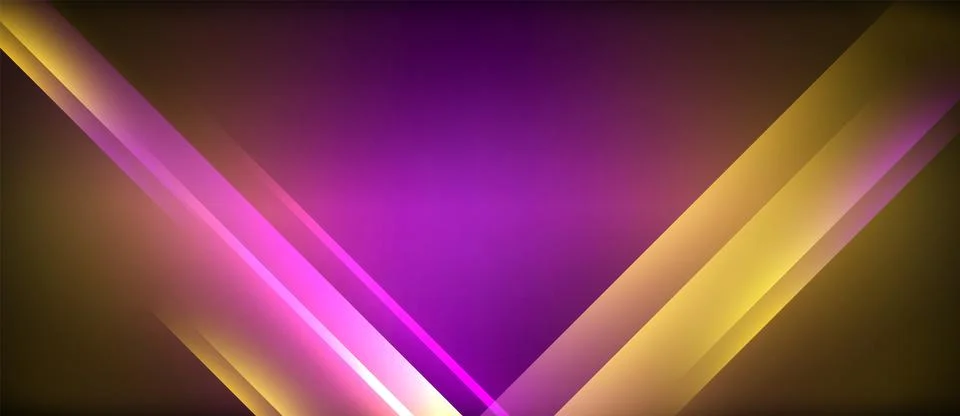 Neon glowing circle rays, light round lines in the dark, planet style neon wave Illustrazione stock
