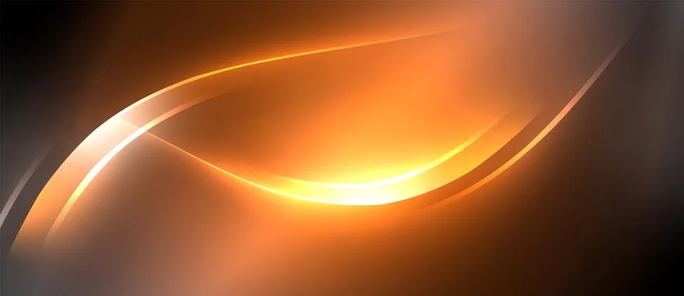 Neon glowing circle rays, light round lines in the dark, planet style neon wave 스톡 일러스트
