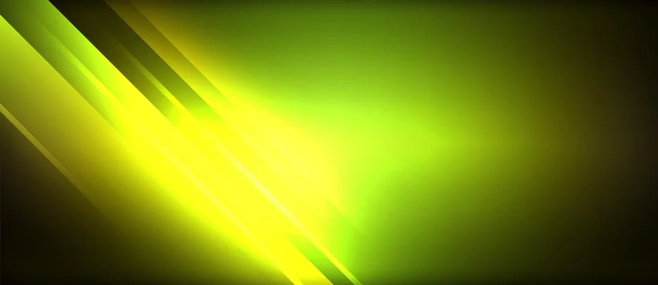 Neon glowing circle rays, light round lines in the dark, planet style neon wave Stock Illustration