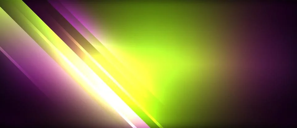 Neon glowing circle rays, light round lines in the dark, planet style neon wave イラスト素材