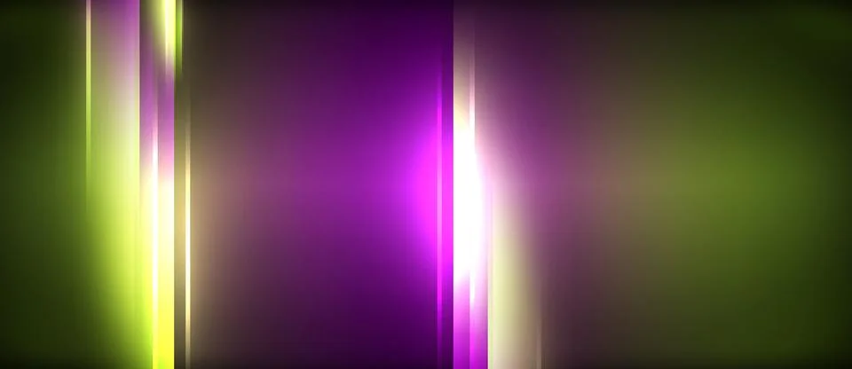 Neon glowing circle rays, light round lines in the dark, planet style neon wave 스톡 일러스트