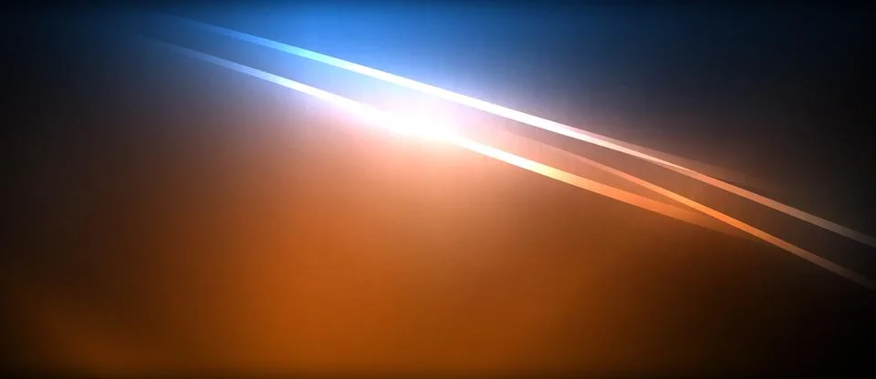 Neon glowing circle rays, light round lines in the dark, planet style neon wave イラスト素材
