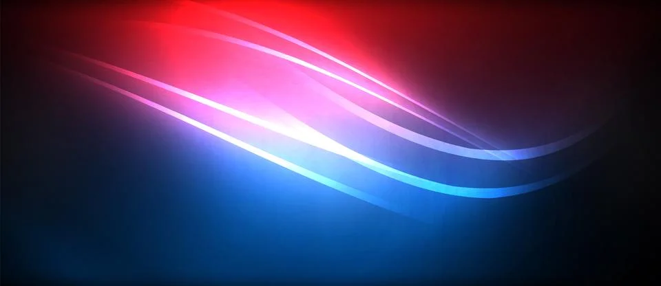 Neon glowing circle rays, light round lines in the dark, planet style neon wave Illustrazione stock