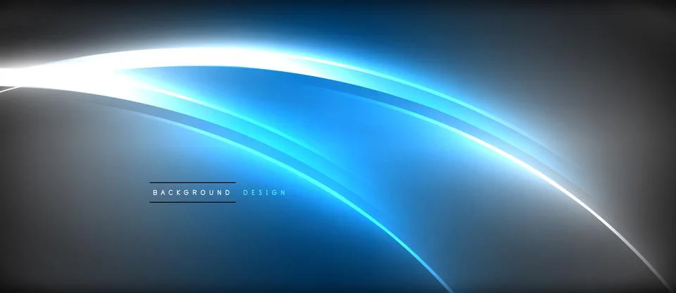 Neon glowing circle rays, light round lines in the dark, planet style neon wave Illustrazione stock