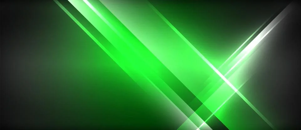 Neon glowing circle rays, light round lines in the dark, planet style neon wave Stock Illustration