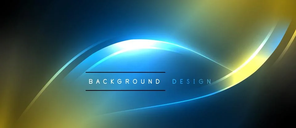 Neon glowing circle rays, light round lines in the dark, planet style neon wave Illustrazione stock