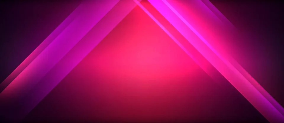 Neon glowing circle rays, light round lines in the dark, planet style neon wave Stock Illustration