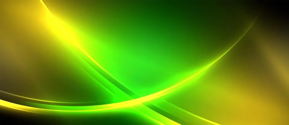 Neon glowing circle rays, light round lines in the dark, planet style neon wave Illustrazione stock