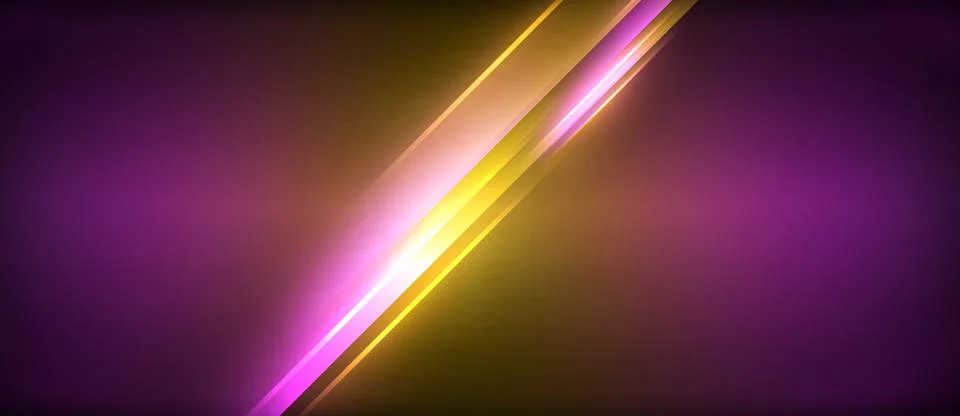 Neon glowing circle rays, light round lines in the dark, planet style neon wave Illustrazione stock