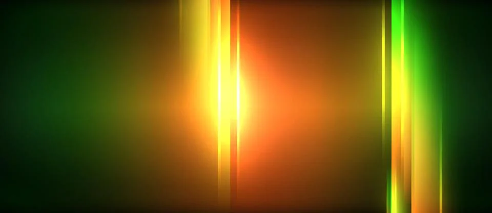 Neon glowing circle rays, light round lines in the dark, planet style neon wave Illustrazione stock