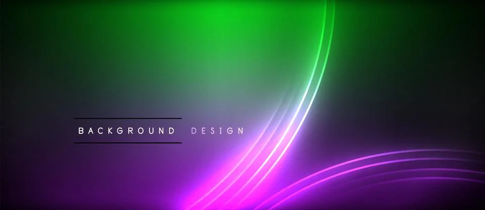 Neon glowing circle rays, light round lines in the dark, planet style neon wave 스톡 일러스트