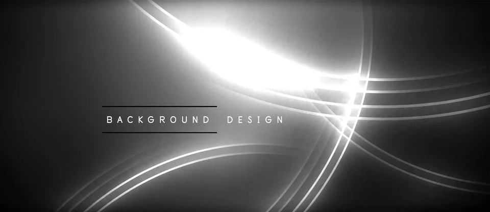 Neon glowing circle rays, light round lines in the dark, planet style neon wave Illustrazione stock