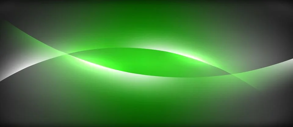 Neon glowing circle rays, light round lines in the dark, planet style neon wave Illustrazione stock