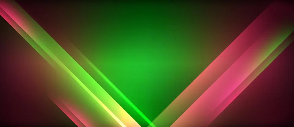 Neon glowing circle rays, light round lines in the dark, planet style neon wave Illustrazione stock