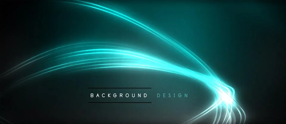 Neon glowing circle rays, light round lines in the dark, planet style neon wave 스톡 일러스트