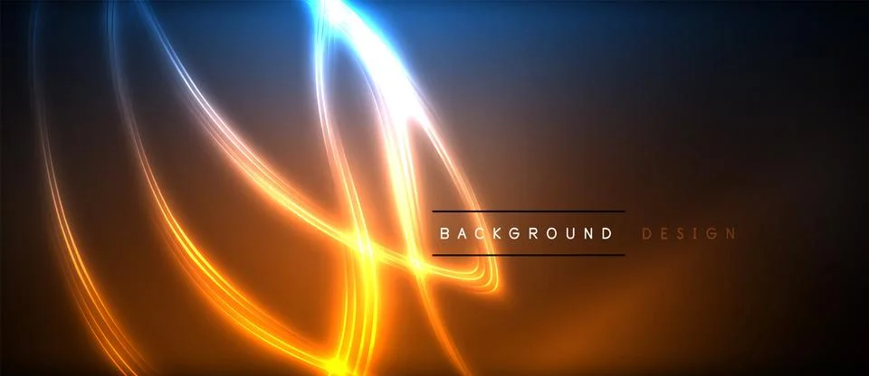 Neon glowing circle rays, light round lines in the dark, planet style neon wave Illustrazione stock