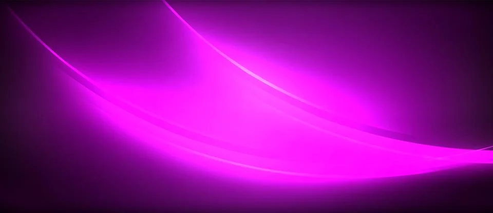 Neon glowing circle rays, light round lines in the dark, planet style neon wave Stock Illustration