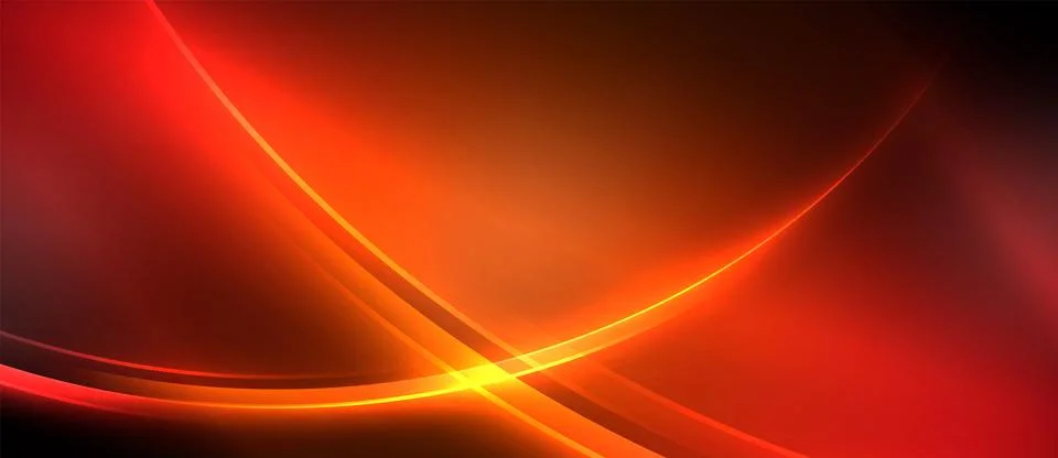 Neon glowing circle rays, light round lines in the dark, planet style neon wave Stock Illustration