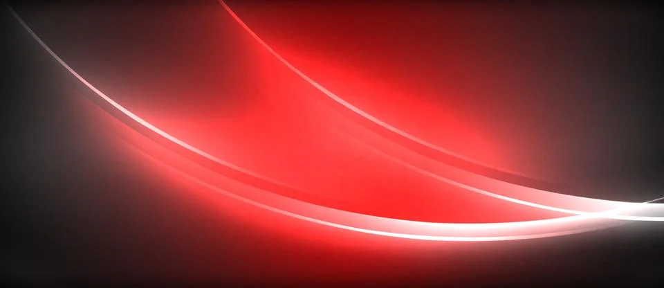 Neon glowing circle rays, light round lines in the dark, planet style neon wave Stock Illustration