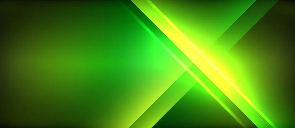 Neon glowing circle rays, light round lines in the dark, planet style neon wave Stock Illustration