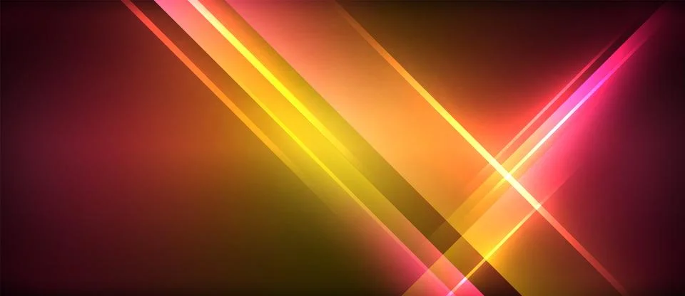 Neon glowing circle rays, light round lines in the dark, planet style neon wave Illustrazione stock