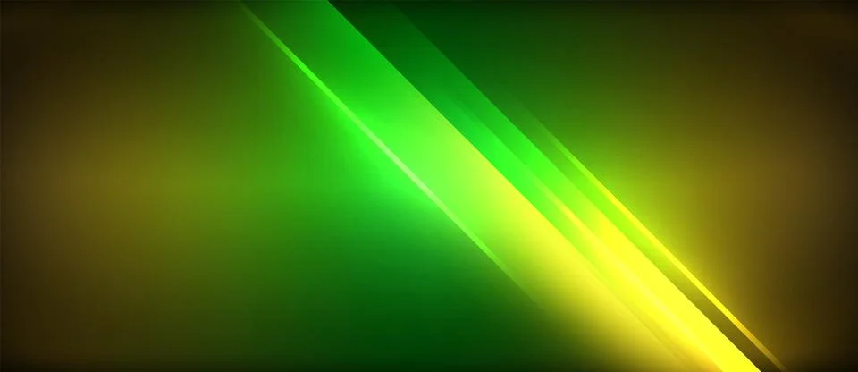 Neon glowing circle rays, light round lines in the dark, planet style neon wave Stock Illustration