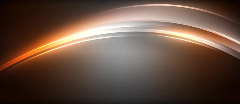 Neon glowing circle rays, light round lines in the dark, planet style neon wave Illustrazione stock
