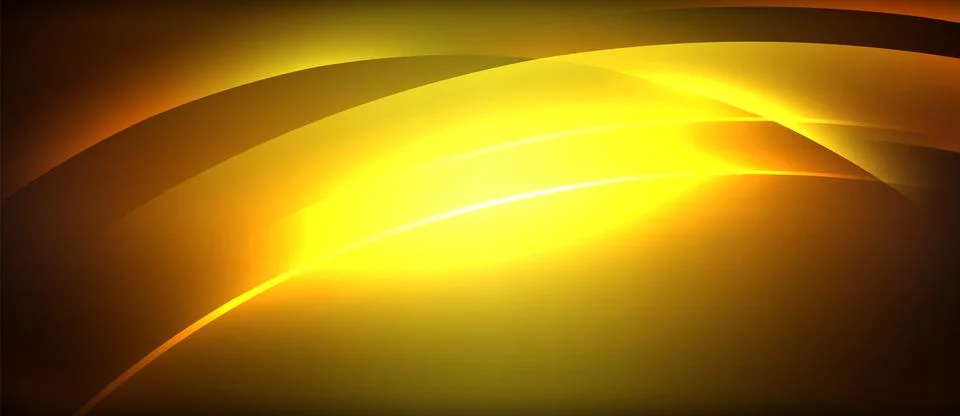 Neon glowing circle rays, light round lines in the dark, planet style neon wave Illustrazione stock