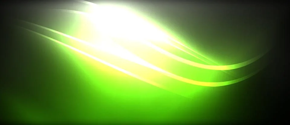 Neon glowing circle rays, light round lines in the dark, planet style neon wave 스톡 일러스트