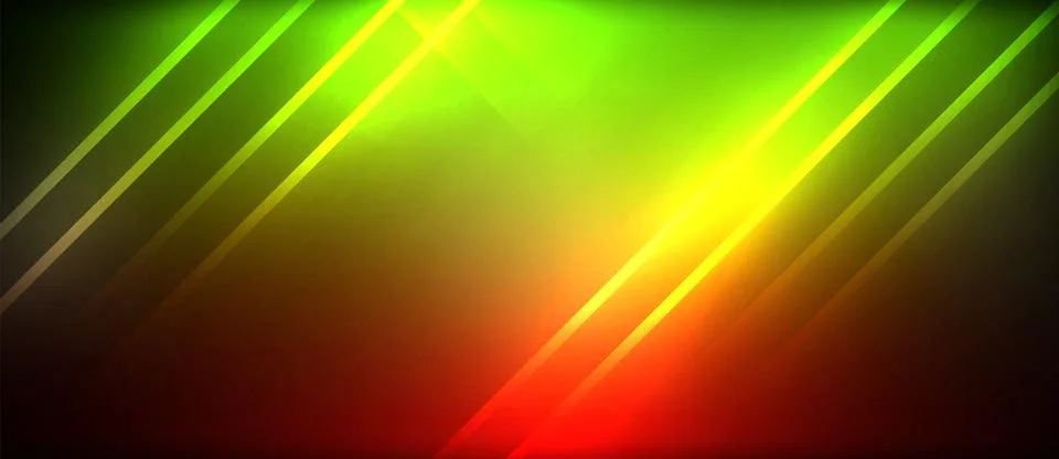 Neon glowing circle rays, light round lines in the dark, planet style neon wave Illustrazione stock