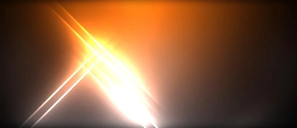 Neon glowing circle rays, light round lines in the dark, planet style neon wave Stockillustratie