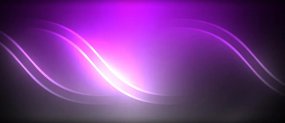 Neon glowing circle rays, light round lines in the dark, planet style neon wave 스톡 일러스트