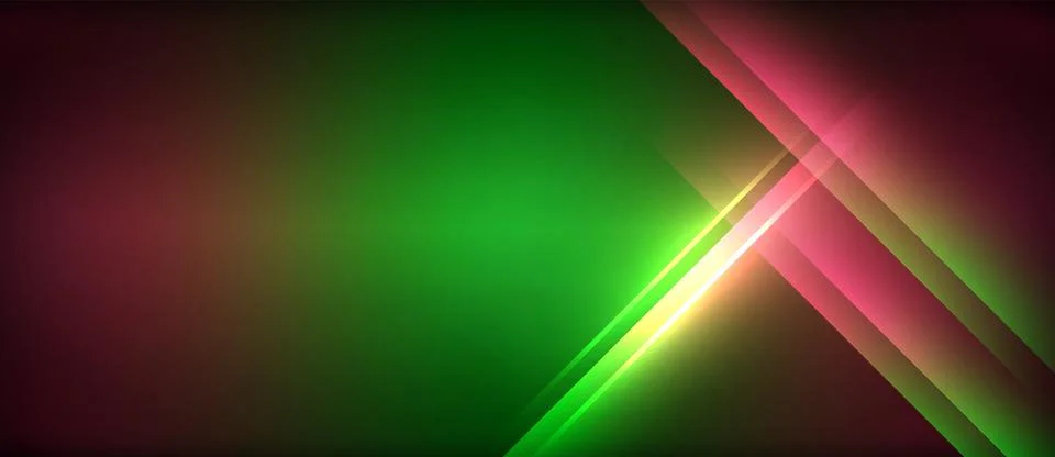 Neon glowing circle rays, light round lines in the dark, planet style neon wave 스톡 일러스트