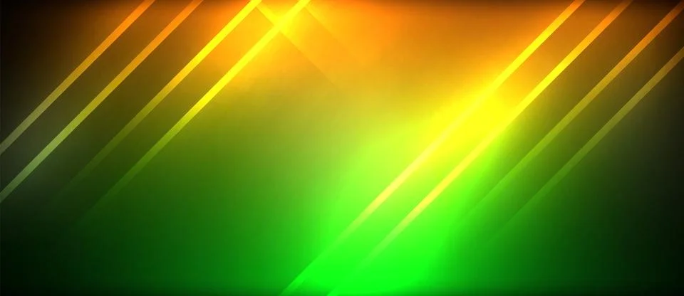 Neon glowing circle rays, light round lines in the dark, planet style neon wave 스톡 일러스트
