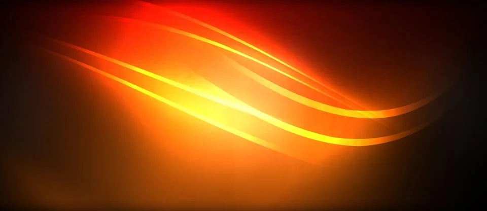 Neon glowing circle rays, light round lines in the dark, planet style neon wave Illustrazione stock