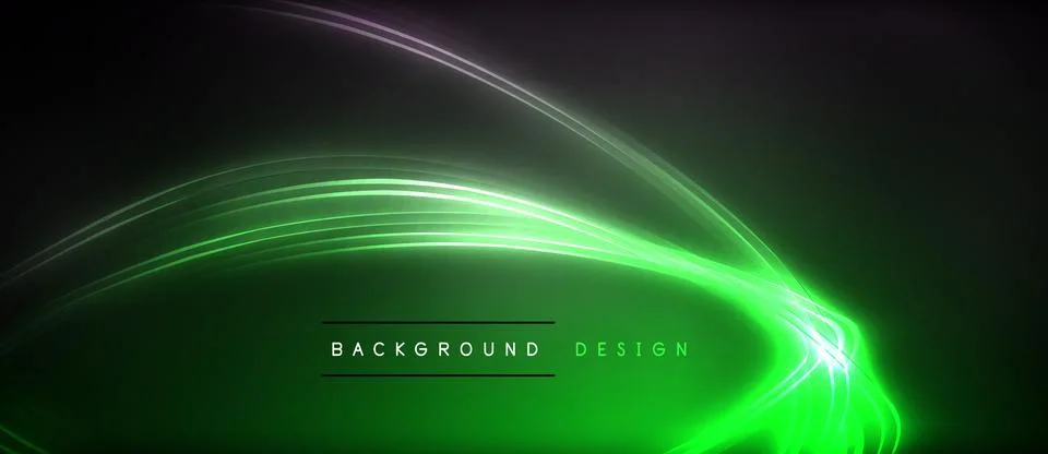 Neon glowing circle rays, light round lines in the dark, planet style neon wave Illustrazione stock
