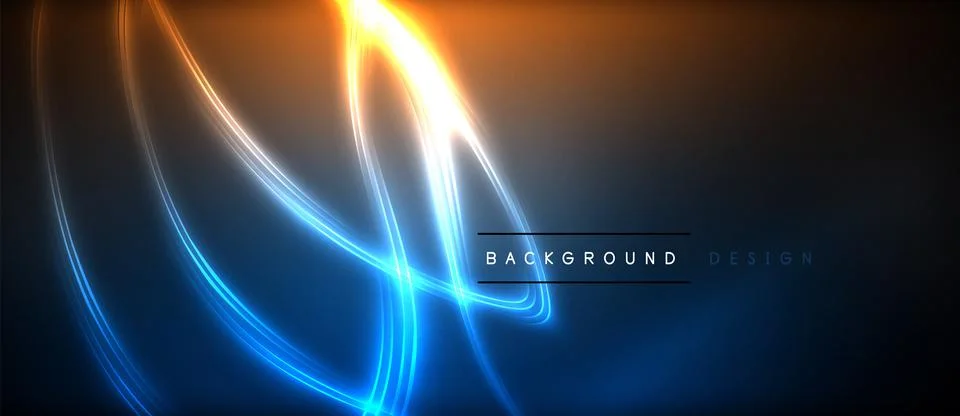 Neon glowing circle rays, light round lines in the dark, planet style neon wave 스톡 일러스트