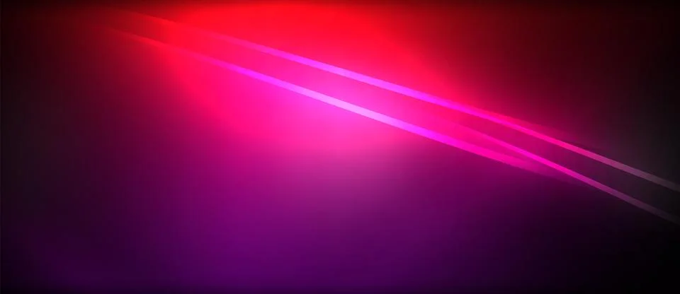 Neon glowing circle rays, light round lines in the dark, planet style neon wave Illustrazione stock