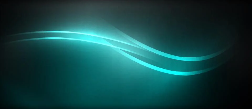 Neon glowing circle rays, light round lines in the dark, planet style neon wave 스톡 일러스트