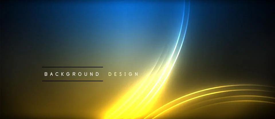 Neon glowing circle rays, light round lines in the dark, planet style neon wave Illustrazione stock