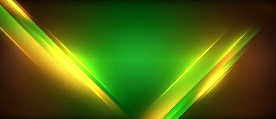 Neon glowing circle rays, light round lines in the dark, planet style neon wave Stock Illustration